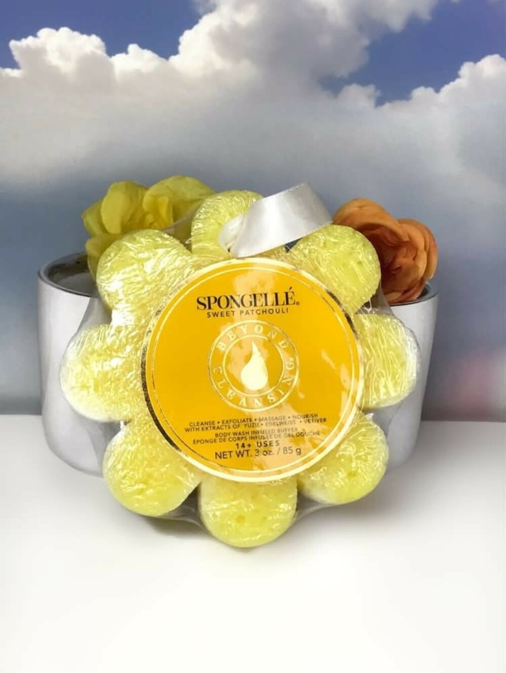 Spongelle Sweet Patchouli | Wild Flower Body Wash Infused Buffing Sponge 85g *BN